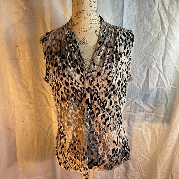 Calvin Klein blouse top animal print sleeveless size M - Picture 2 of 6